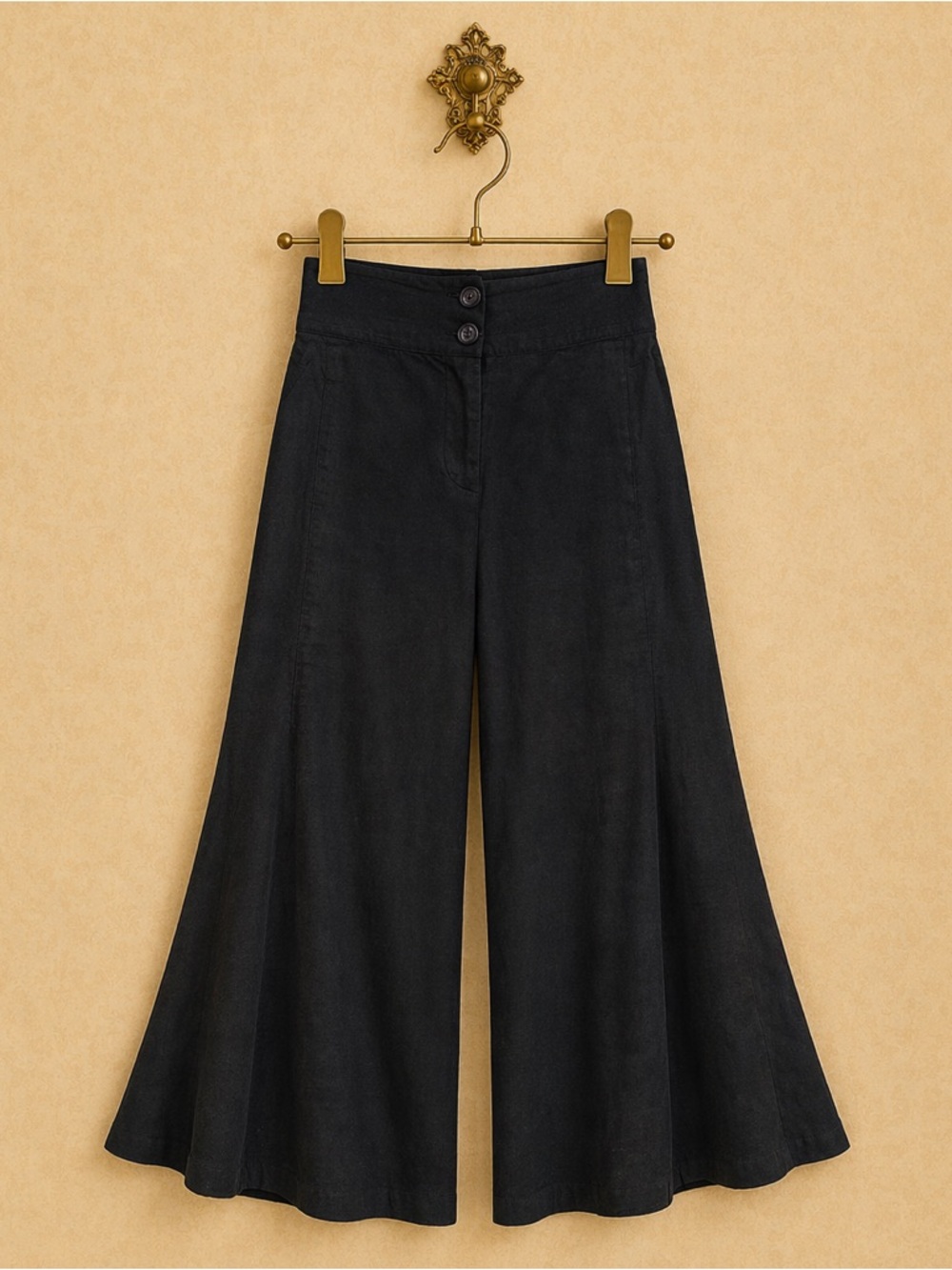 Roni Rabl cropped wide linen palooza pants plus 1X
